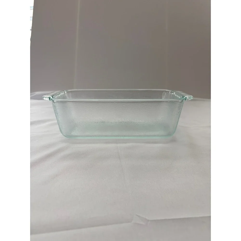 Vintage Pyrex 213 Clear Glass Loaf Baking Dish Easy Grab Handles USA MCM